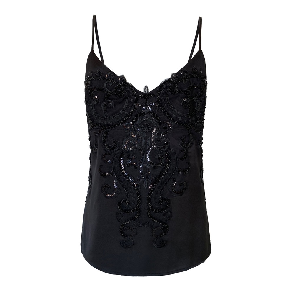 Lace-embellished top